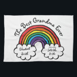 Der beste Regenbogen der Großmutter Geschirrtuch<br><div class="desc">Personalisieren Sie für Ihre spezielle Oma,  Großmutter,  Granny,  Nan,  Nanny,  um ein einzigartiges Geschenk für Geburtstage,  Weihnachten,  Muttertag,  Babyduschen,  oder jeden Tag,  den Sie gewollt,  um zu zeigen,  wie viel sie zu Ihnen bedeutet. Eine perfekte Art,  ihr zu zeigen,  wie phantastisch sie jeden Tag ist. von Thisisnotme© entwickelt</div>