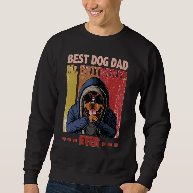 Der beste Rottweiler Vater Leben Vintager Vater Sweatshirt (Vorderseite)