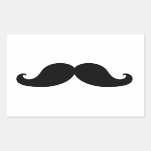 DER BESTE SCHWARZE MUSTACHE RECHTECKIGER AUFKLEBER