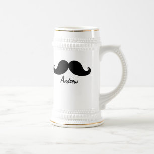 DER BESTE SCHWARZE SCHNURRBART PERSONALISIERT BIERGLAS