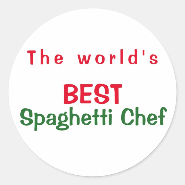 Der beste Spaghetti-Koch der Welt - Rot-Grün Runder Aufkleber (Vorderseite)