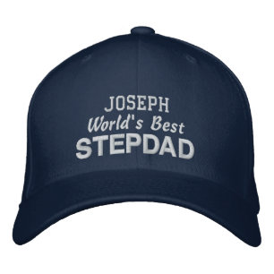 Der beste STEPDAD-Individuelle Name der Welt, BLUE Bestickte Kappe