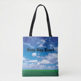 Der beste Tag aller Zeiten! Blaue Himmelgras-Tasch Tasche