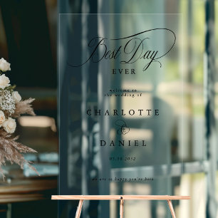 DER BESTE TAG JE! Elegantes Hochzeitsbanner Acrylschild