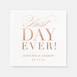 Der beste Tag je Hochzeit der Napkin Rose Gold Serviette