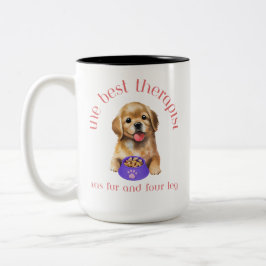 Der beste Therapeut hat vier Beine. Zweifarbige Tasse