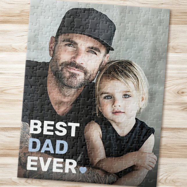 Der beste Vater aller Foto (Best dad ever photo heart fathers day jigsaw puzzle)