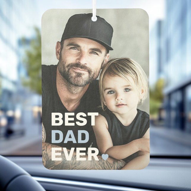 Der beste Vater aller Foto Autolufterfrischer (Best dad ever photo heart fathers day air freshener)