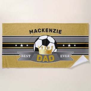 Der beste Vater aller Zeiten Faux-Gold-Fußball-Spo Strandtuch