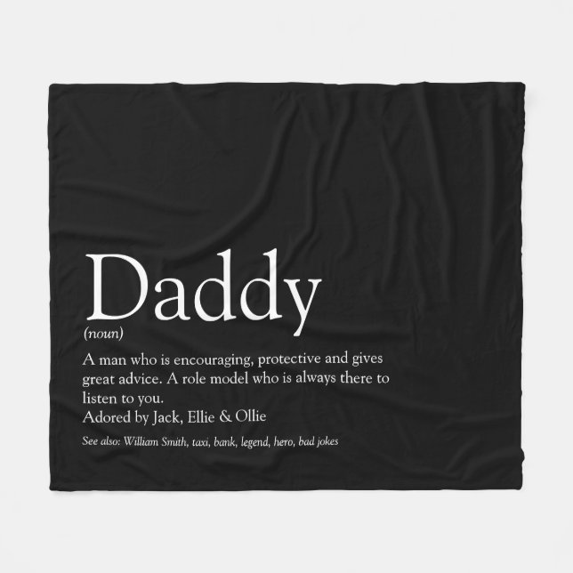 Der beste Vater Daddy Pater je Definition Spaß Sch Fleecedecke (Vorderseite (Horizontal))