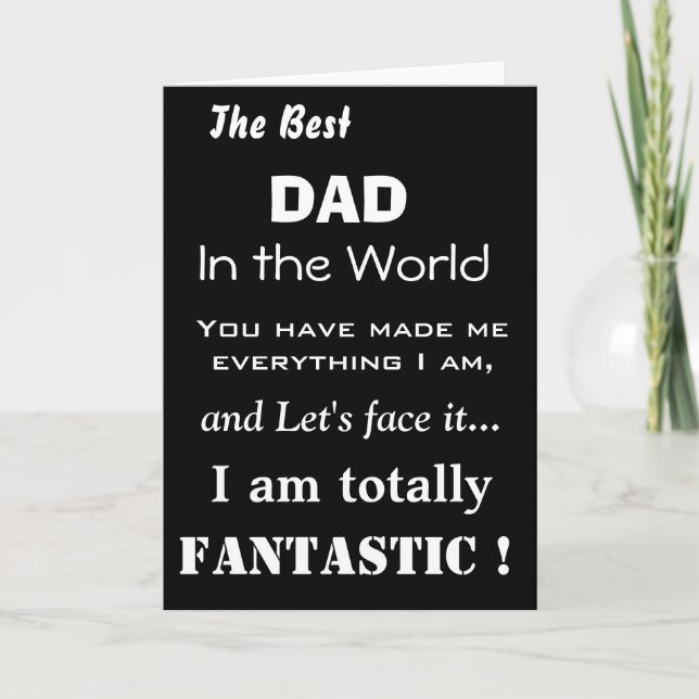 Der beste Vater der Welt Funny Vaterkarte Karte (Vorderseite)