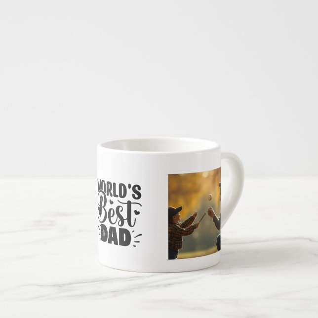 Der beste VATER der Welt für zwei Fotos Espressotasse (Vorderseite Rechts)