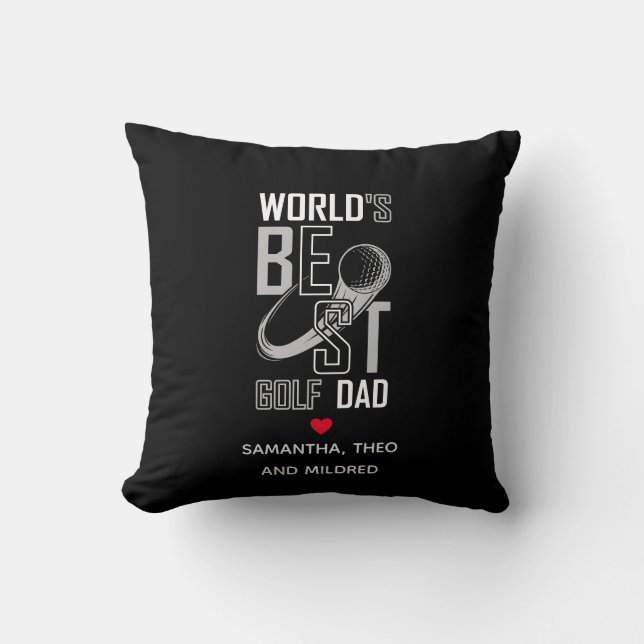 Der beste Vater der Welt | Geschenke aus schwarzem Kissen (Vorderseite)