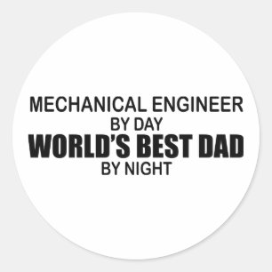 Der beste Vater der Welt - Maschinenbauingenieur Runder Aufkleber