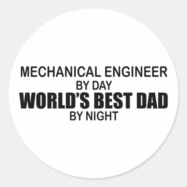 Der beste Vater der Welt - Maschinenbauingenieur Runder Aufkleber (Vorderseite)
