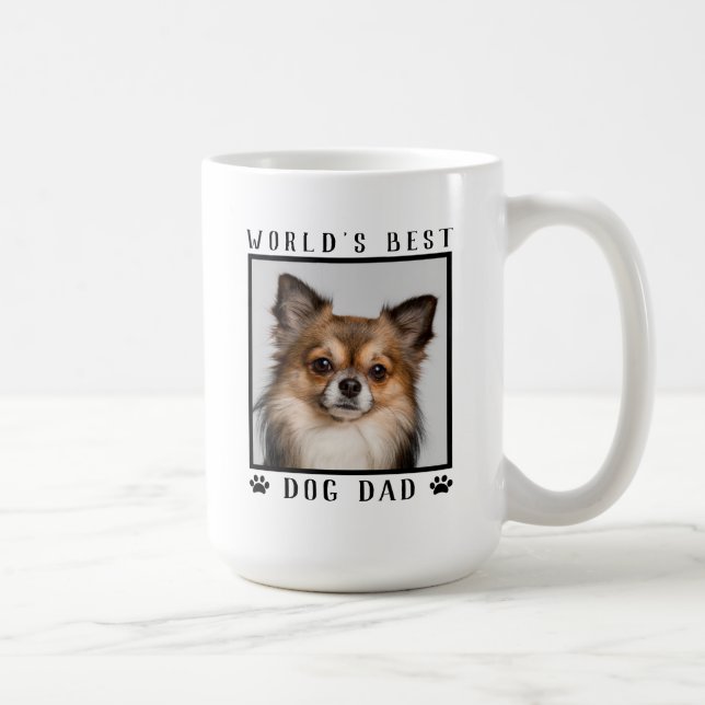 Der beste Vater der Welt mit dem Foto Ihres Hundes Kaffeetasse (Rechts)