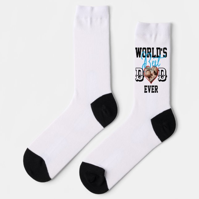 Der beste Vater der Welt mit Foto-Golfballen Socken (Linkes Detail)