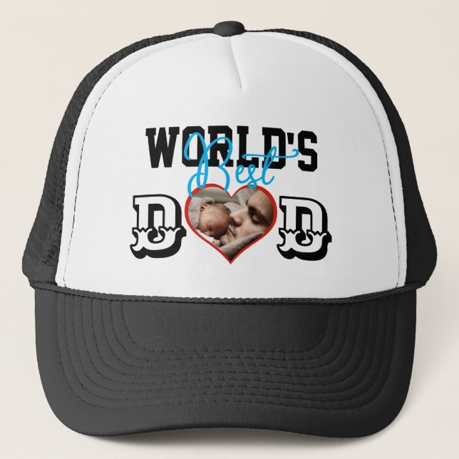 Der beste Vater der Welt mit Foto Trucker Hat Truckerkappe (Vorderseite)