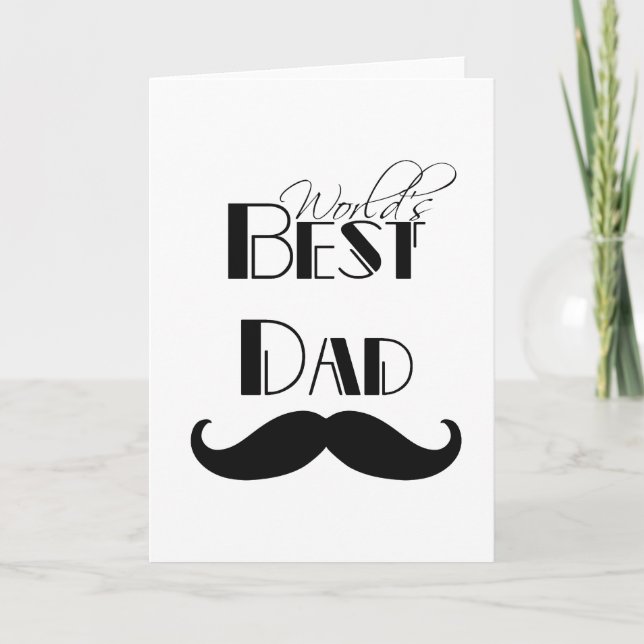Der beste Vater der Welt - Mustache Karte (Vorderseite)