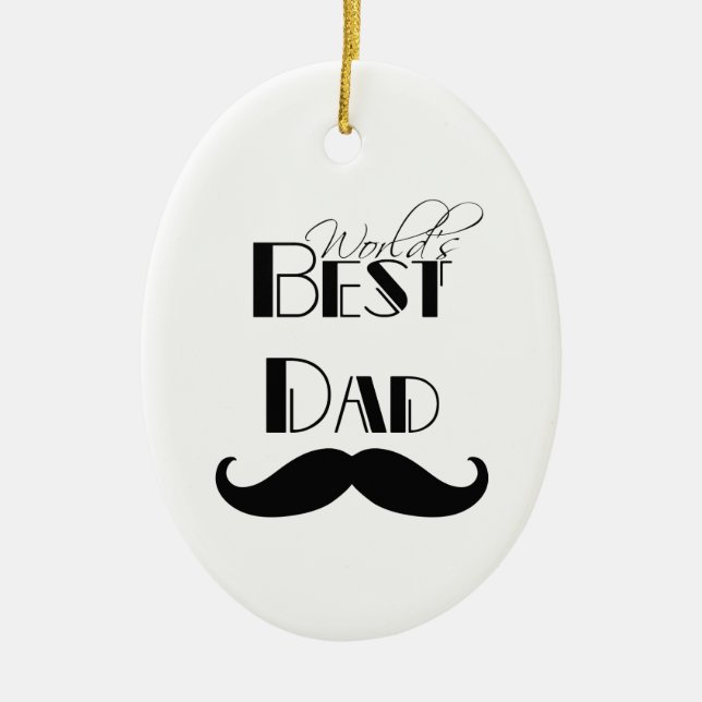 Der beste Vater der Welt - Mustache Keramikornament (Vorne)