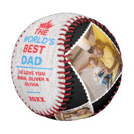 Der beste Vater der Welt, Personalisierten 4 Fotos Baseball