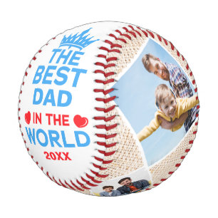 Der beste Vater der Welt, Personalisierten 4 Fotos Baseball