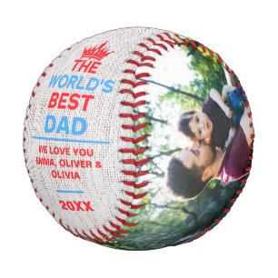 Der beste Vater der Welt, Personalisiertes 2 Foto Baseball