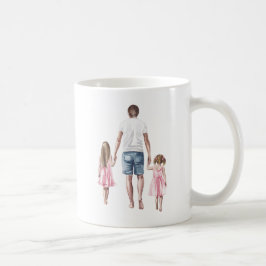 Der beste Vater der Welt und 2 Töchter Hand in Han Kaffeetasse