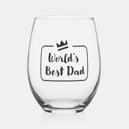 "Der beste Vater der Welt" Weinglas Ohne Stiel