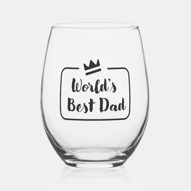 "Der beste Vater der Welt" Weinglas Ohne Stiel (Vorderseite)
