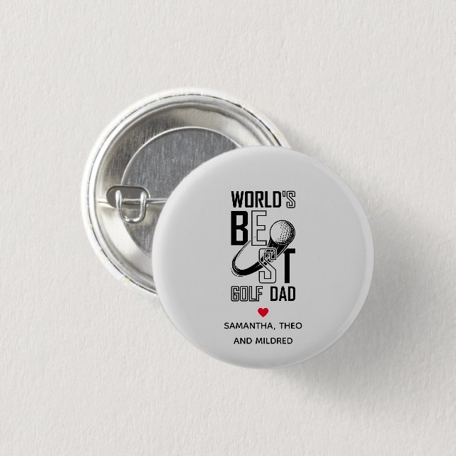 Der beste Vater der Welt | Weißer Vater Geschenke Button (Vorne & Hinten)
