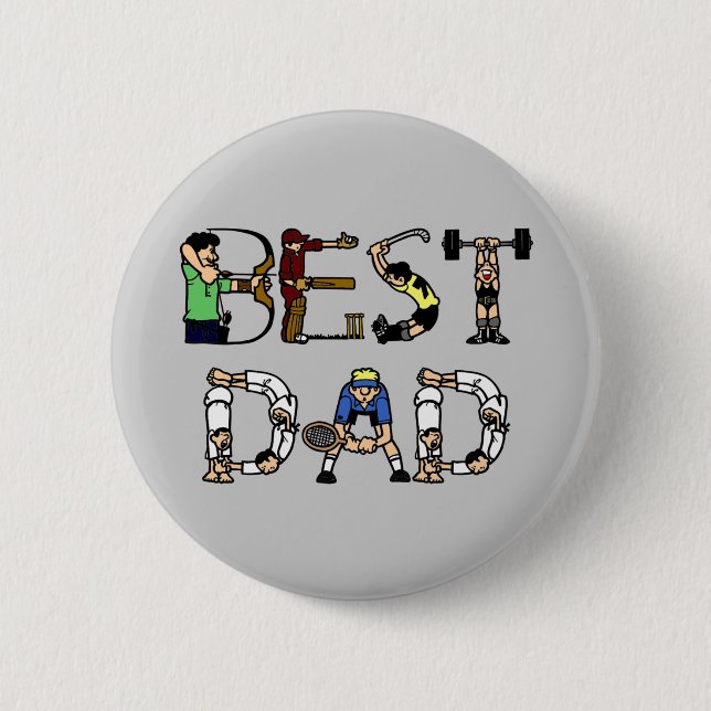 Der beste Vater für Sportfans Button (Vorderseite)