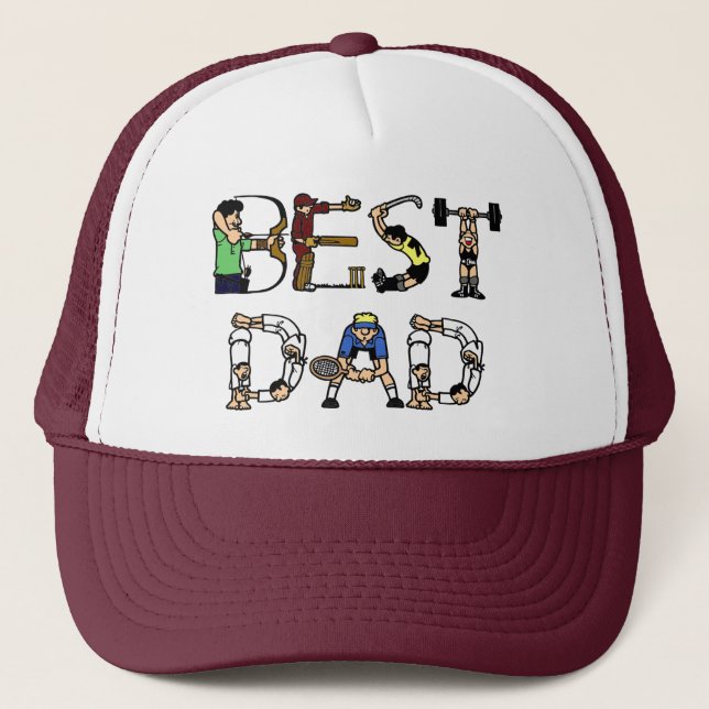 Der beste Vater für Sportfans Truckerkappe (Vorderseite)