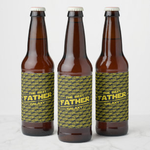 Der beste Vater in der Galaxy Väter Tag Geschenk Bierflaschenetikett
