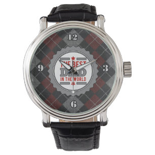 Der beste Vater in der Raute der Welt Gemustert Armbanduhr