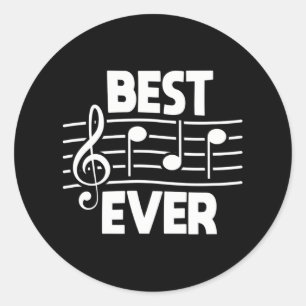 Der beste Vater je Musiknoten Papa Musician Vater Runder Aufkleber