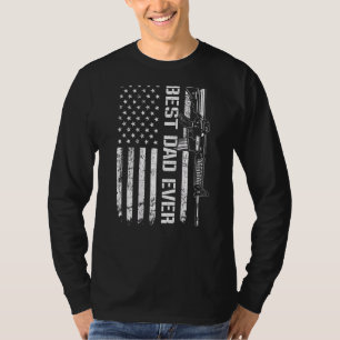 Der beste Vater je Pro Gun Usa Flaggen Tag zurück T-Shirt
