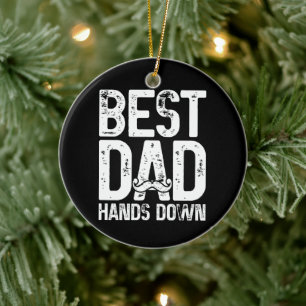 Der beste Vater macht die Handdruckfahnen von Klei Keramik Ornament