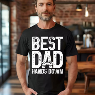 Der beste Vater macht die Handdruckfahnen von Klei T-Shirt