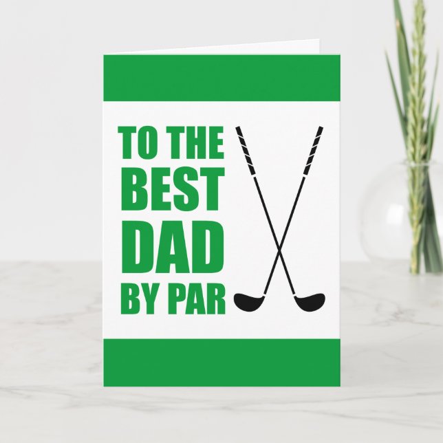 Der beste Vater nach Par Golf Vatertag Karte (Vorderseite)