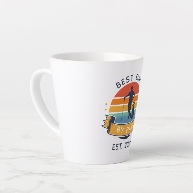 Der beste Vater nach Par Vathers Day Retro Golfspi Milchtasse (Linke Ecke)