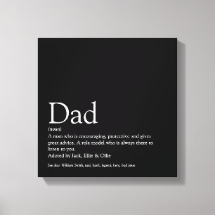 Der beste Vater Papa Vater definiert Spaß Black Leinwanddruck