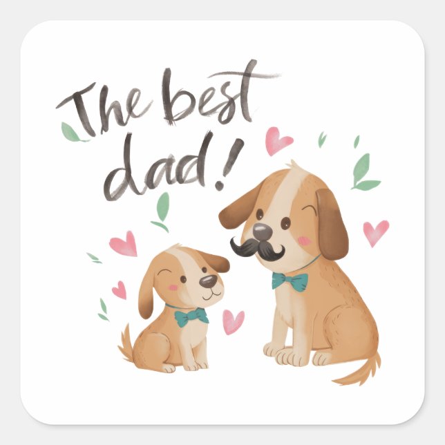 Der beste Vater Quadratischer Aufkleber (Vorderseite)