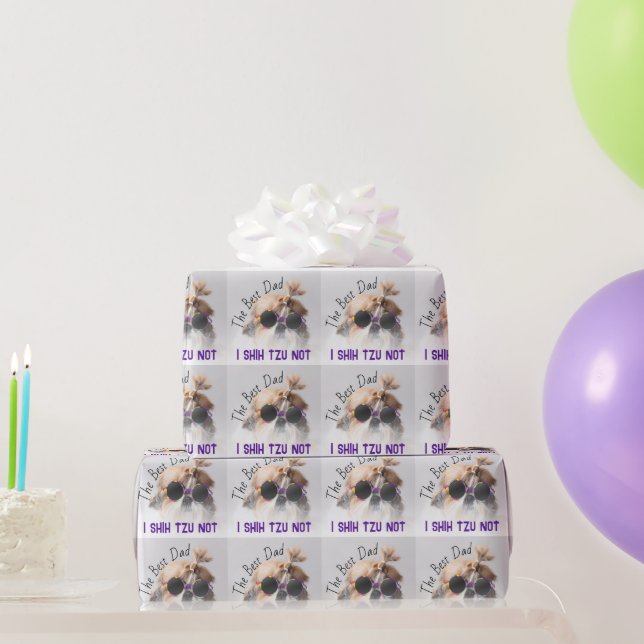 Der beste Vater Shih Tzu Nicht niedlich lustiges H Geschenkpapier (Partygeschenke)