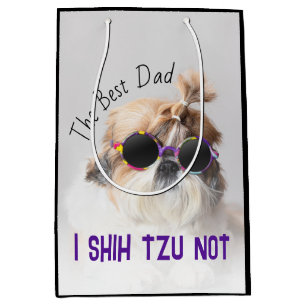 Der beste Vater Shih Tzu Nicht niedlich lustiges H Mittlere Geschenktüte