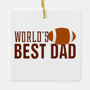 Der beste Vater Typografie Football der Welt Orn Keramikornament