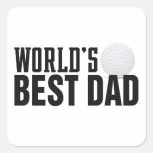 Der beste Vater Typografie Golf der Welt   Aufkleb Quadratischer Aufkleber