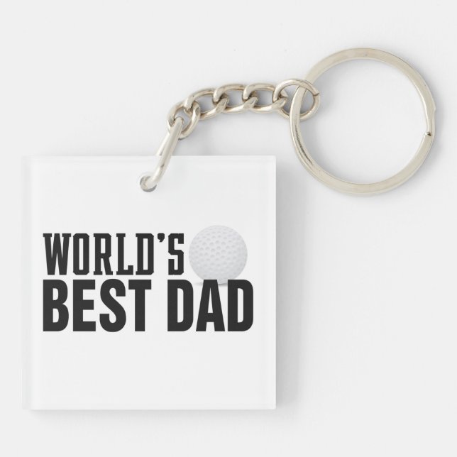 Der beste Vater Typografie Golf der Welt | SCHLÜSS Schlüsselanhänger (Rückseite)