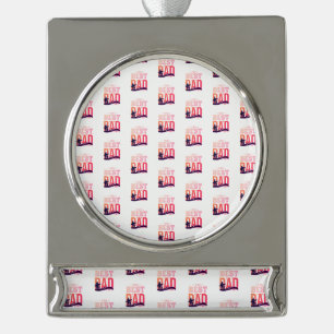 Der beste Vater überhaupt Banner-Ornament Silber