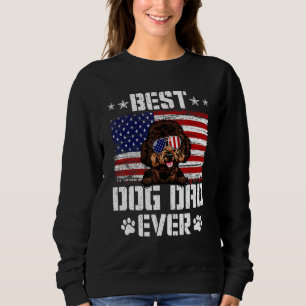 Der beste Vater von Männern je Poodle American Fla Sweatshirt
